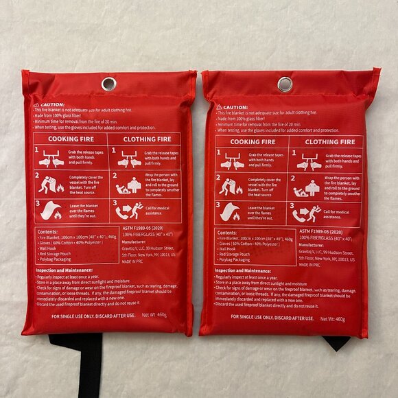 Protect Life Emergency Fire Blanket Kit 2 Pack / 40" x 40" Fire Blanket - Picture 3 of 12